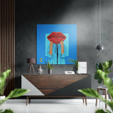 Lip Head Brushed Aluminium Dibond Wall Art.